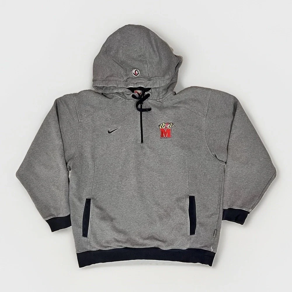 Maryland Terrapins Hoodie Sweatshirt Mens 2XL Gray NCAA Football Nike Pullover